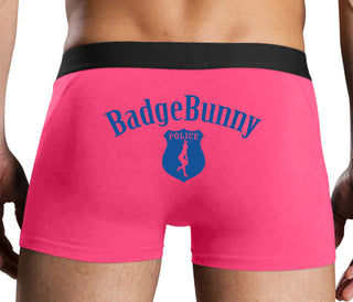 Badge Bunny for LEO Wife or Girlfriend - Pink Boxer Brief