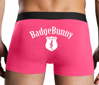 Badge Bunny for LEO Wife or Girlfriend - Pink Boxer Brief