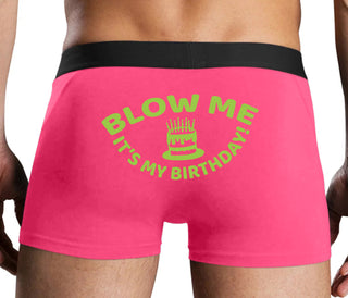 Blow Me Its My Birthday - Pink Boxer Brief