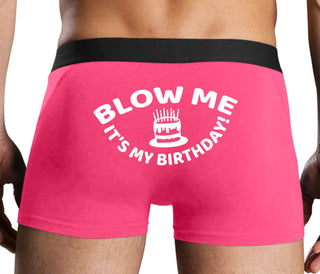 Blow Me Its My Birthday - Pink Boxer Brief
