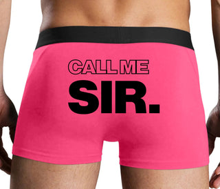 Call Me Sir - Pink Boxer Brief