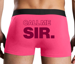 Call Me Sir - Pink Boxer Brief