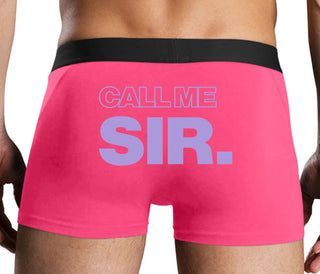 Call Me Sir - Pink Boxer Brief