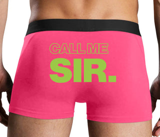 Call Me Sir - Pink Boxer Brief