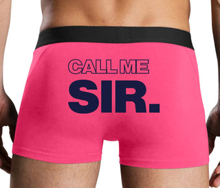 Call Me Sir - Pink Boxer Brief