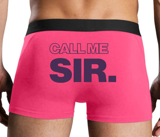 Call Me Sir - Pink Boxer Brief