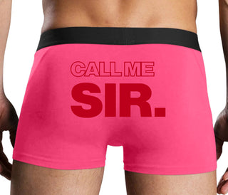Call Me Sir - Pink Boxer Brief