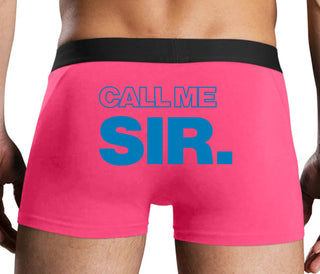 Call Me Sir - Pink Boxer Brief