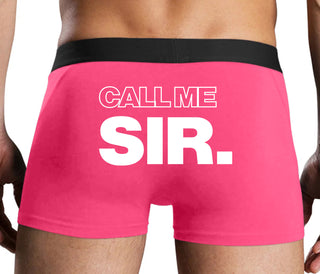 Call Me Sir - Pink Boxer Brief