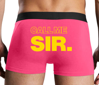 Call Me Sir - Pink Boxer Brief