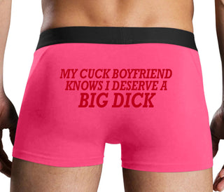 My Cuck Boyfriend Knows I Deserve A Big Dick - Pink Boxer Brief