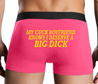 My Cuck Boyfriend Knows I Deserve A Big Dick - Pink Boxer Brief