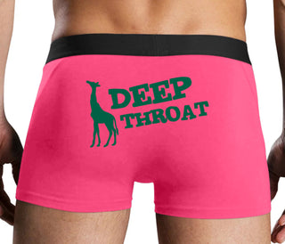 Deep throat - Giraffe Funny Logo - Pink Boxer Brief