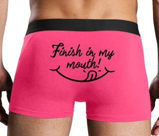 Finish In My Mouth - Pink Boxer Brief
