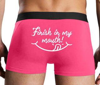 Finish In My Mouth - Pink Boxer Brief