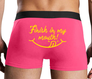 Finish In My Mouth - Pink Boxer Brief