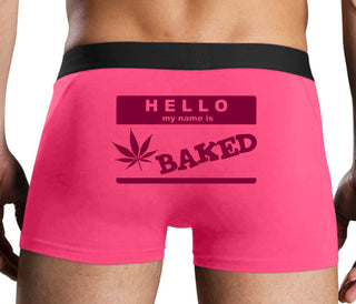 Hello My Name Is Baked - Pink Boxer Brief