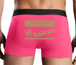 Hello My Name Is Baked - Pink Boxer Brief