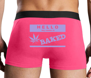 Hello My Name Is Baked - Pink Boxer Brief