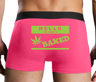 Hello My Name Is Baked - Pink Boxer Brief