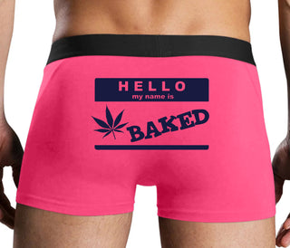 Hello My Name Is Baked - Pink Boxer Brief