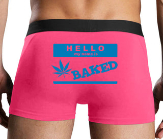 Hello My Name Is Baked - Pink Boxer Brief