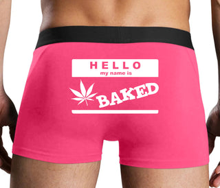 Hello My Name Is Baked - Pink Boxer Brief