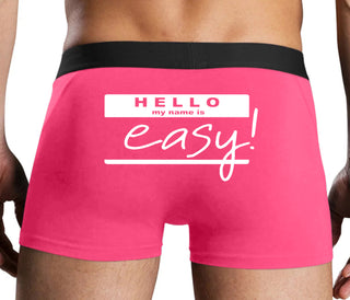 Hello My Name Is Easy - Pink Boxer Brief