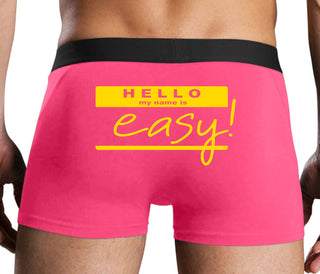 Hello My Name Is Easy - Pink Boxer Brief