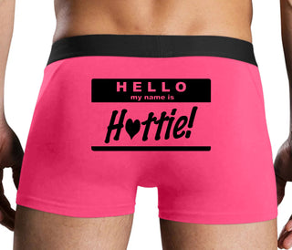 Hello My Name Is Hottie - Pink Boxer Brief