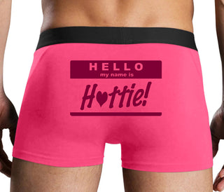 Hello My Name Is Hottie - Pink Boxer Brief