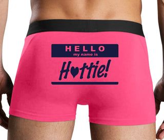 Hello My Name Is Hottie - Pink Boxer Brief