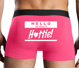 Hello My Name Is Hottie - Pink Boxer Brief