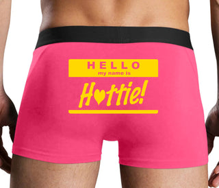 Hello My Name Is Hottie - Pink Boxer Brief