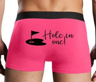 Hole In One - Funny Golf - Pink Boxer Brief