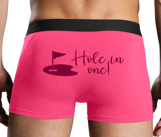 Hole In One - Funny Golf - Pink Boxer Brief
