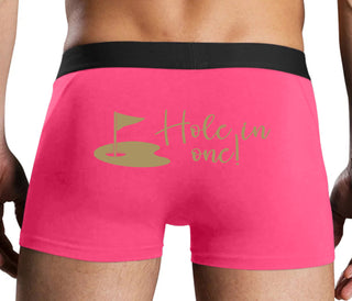 Hole In One - Funny Golf - Pink Boxer Brief