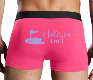Hole In One - Funny Golf - Pink Boxer Brief