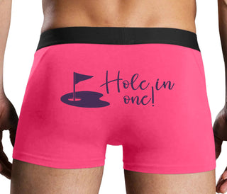 Hole In One - Funny Golf - Pink Boxer Brief