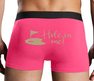 Hole In One - Funny Golf - Pink Boxer Brief
