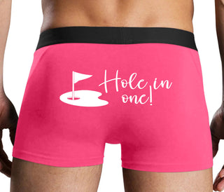 Hole In One - Funny Golf - Pink Boxer Brief