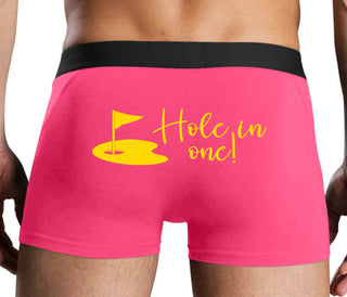 Hole In One - Funny Golf - Pink Boxer Brief