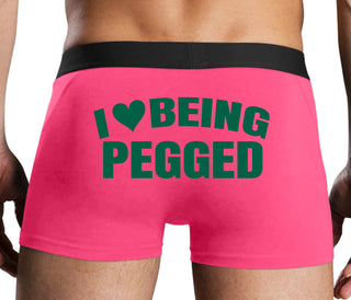I Love Being Pegged - Pink Boxer Brief
