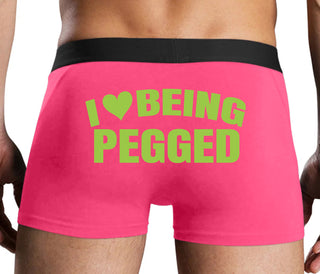 I Love Being Pegged - Pink Boxer Brief