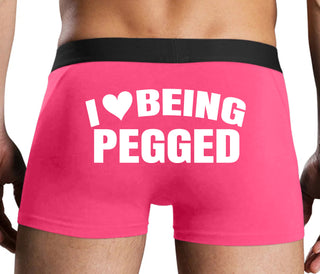 I Love Being Pegged - Pink Boxer Brief