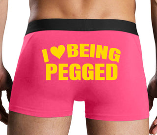 I Love Being Pegged - Pink Boxer Brief