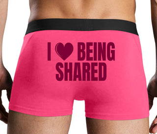 I Love Being Shared - Pink Boxer Brief