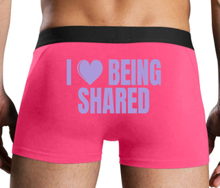 I Love Being Shared - Pink Boxer Brief