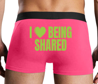 I Love Being Shared - Pink Boxer Brief
