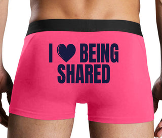 I Love Being Shared - Pink Boxer Brief